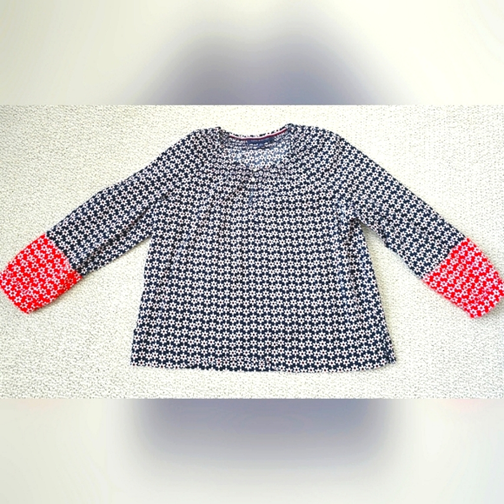 Tommy Hilfiger Blue and Red Patterned Blouse